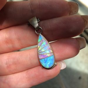 Sterling silver and opal necklace